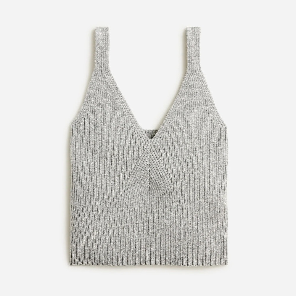 J. Crew Collection cashmere cropped sweater-tank in ribbed yarn - NWT